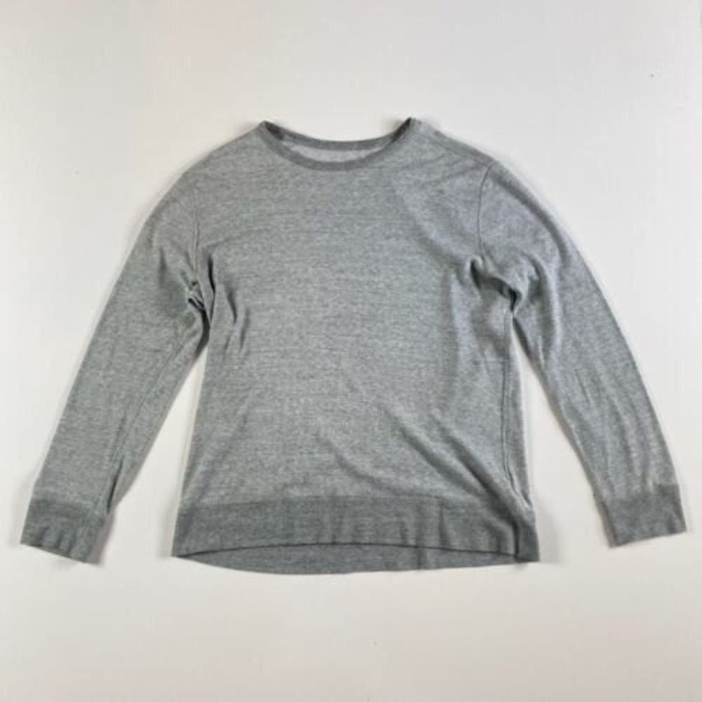 J Crew Mens Long Sleeve Shirt Gray Cotton 95559 Henley Style Thermal Large